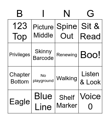 Library Bingo Card