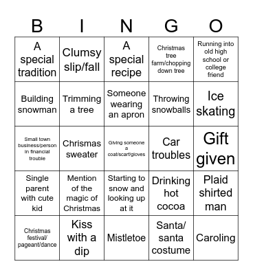 Xmas Movie Bingo Card
