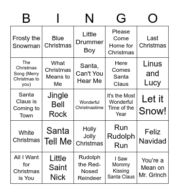 Christmas Bingo Card