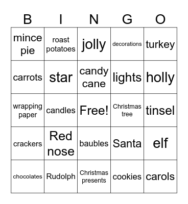 Christmas Bingo Card