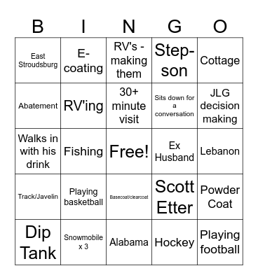 Andy Bingo Card