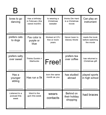 Coworker Christmas Catch-Up! Bingo Card