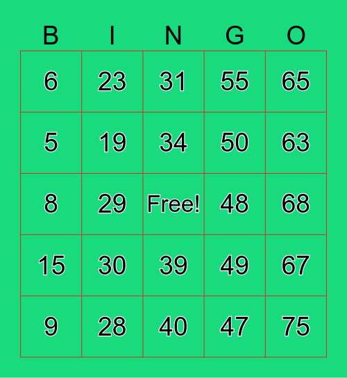 NAMS - 3255887 Bingo Card