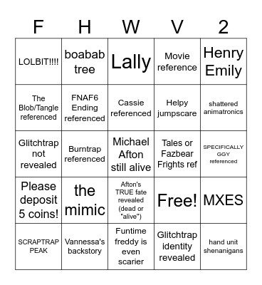 HELP WANTED 2 BINGO Card
