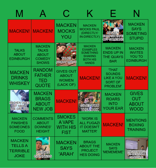 MACKEN BINGO Card