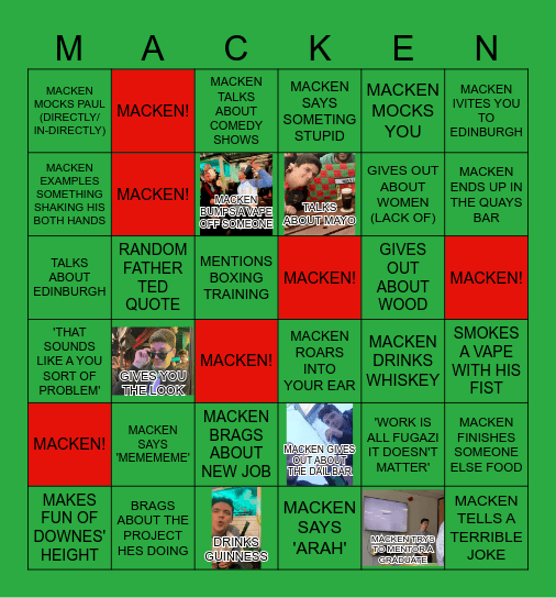 MACKEN BINGO Card