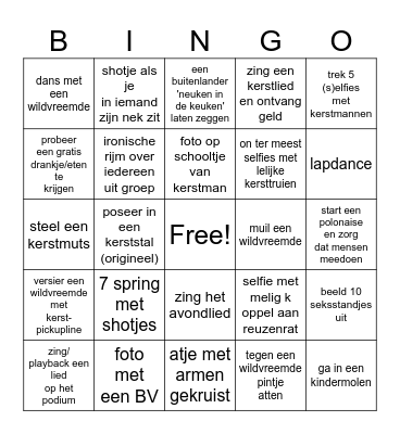 kerstbingo Card