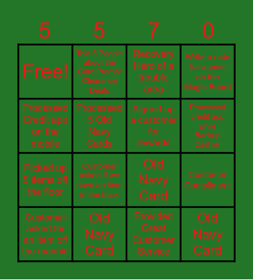 Holiday Bingo Card