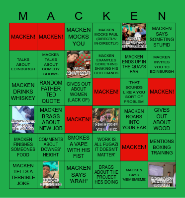 MACKEN BINGO Card