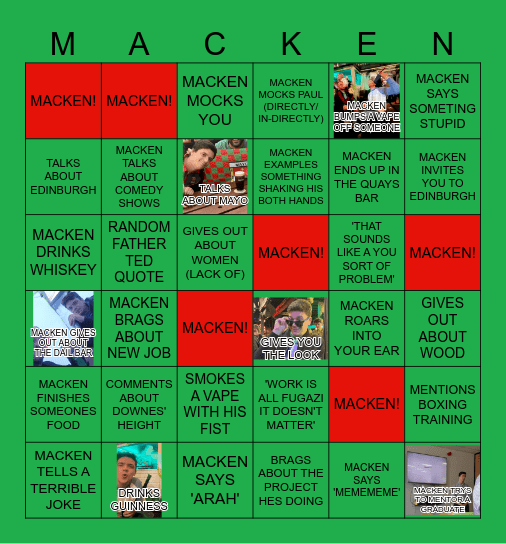 MACKEN BINGO Card