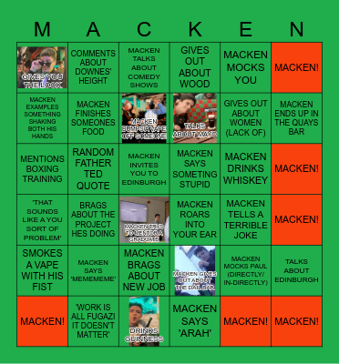 MACKEN BINGO Card