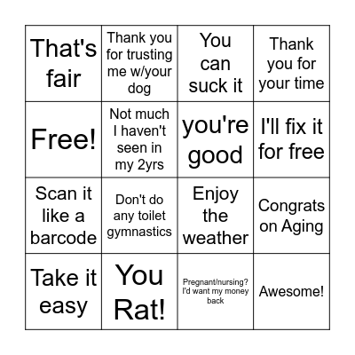 Bethany Bingo Card
