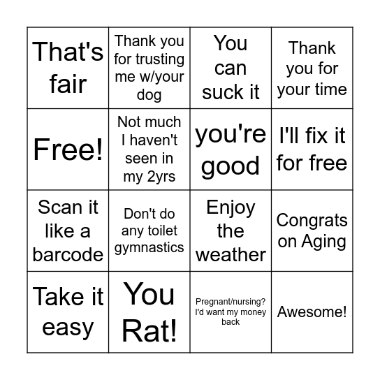 Bethany Bingo Card