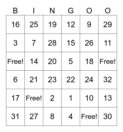 Similarity BINGO Card