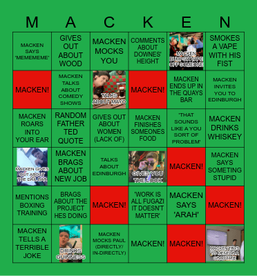 MACKEN BINGO Card