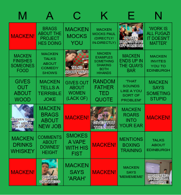 MACKEN BINGO Card