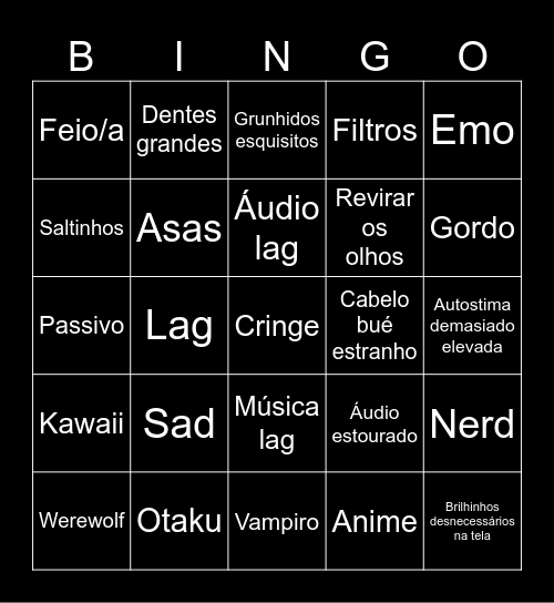 Bingo Cringe Bingo Card