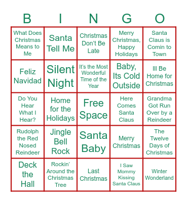 Pinedale Holiday Social Bingo Card