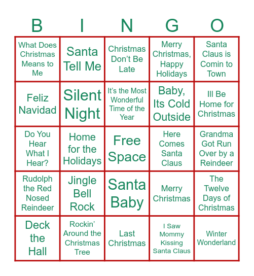 Pinedale Holiday Social Bingo Card