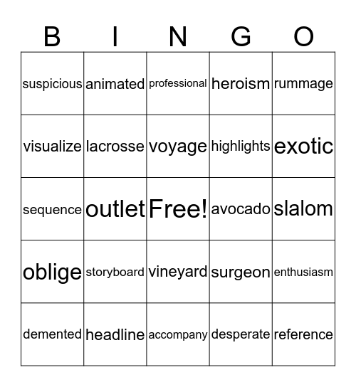My Life As A Book Bingo Card