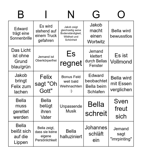 Stammtisch - Biss zum Abendrot Bingo Card