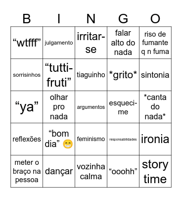 Catarina Bingo Card