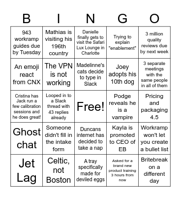 Q&E Holiday Bingo! Bingo Card