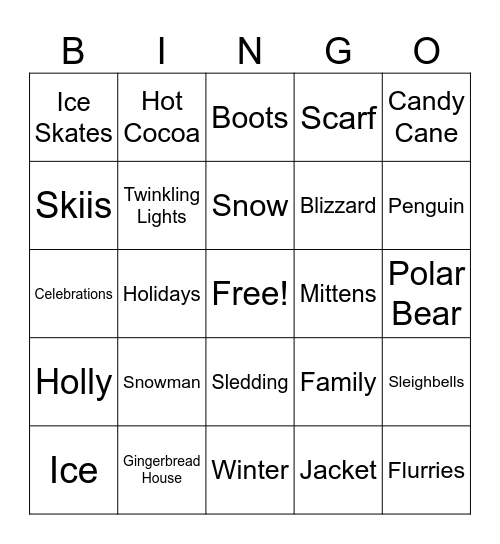 Holiday Bingo Card