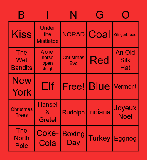 Christmas Trivia Bingo Card