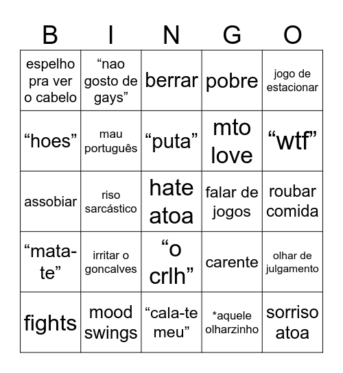 Silvinha Bingo Card