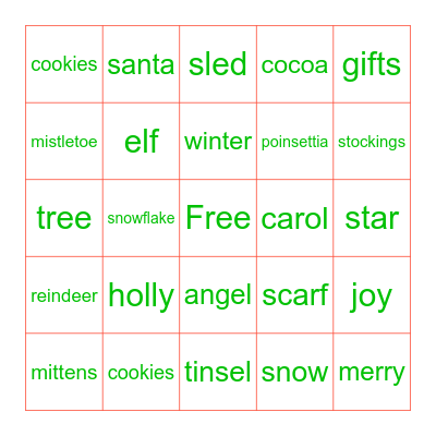 Christmas Bingo Card
