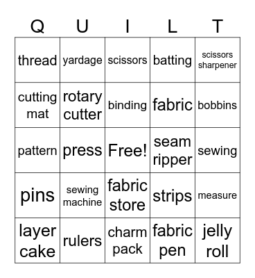 Sew Much Fun! Bingo Card