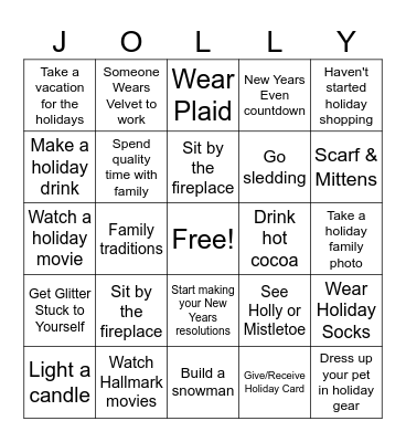 Holiday Bingo Card