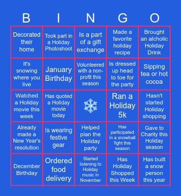 ☃️ 2023 RAS Holiday Virtual BINGO ☃️ Bingo Card