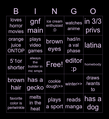 pugs bingo :] Bingo Card