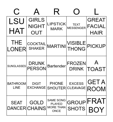 Birthday Bingo Card