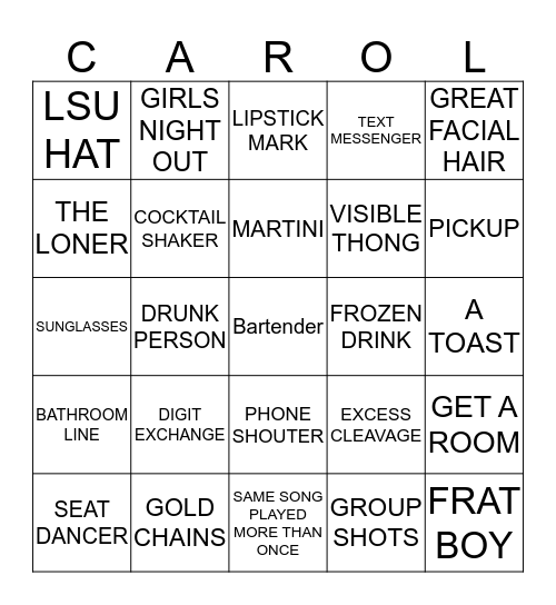 Birthday Bingo Card