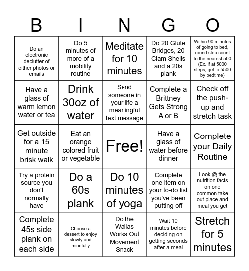 Brittney's Bingo 2! Bingo Card