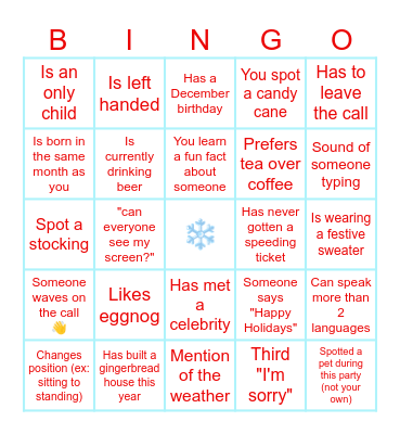 CX Party Bingo! Bingo Card