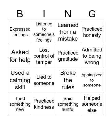 ELF Bingo Card