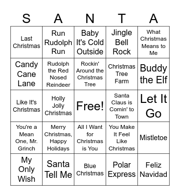 Christmas 1 Bingo Card