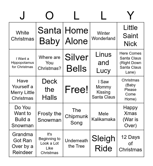 Christmas 2 Bingo Card