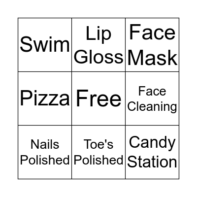 Kaelee's Spa  Bingo Card