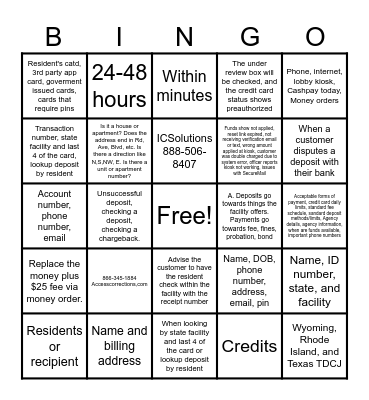 Access Bingo Card