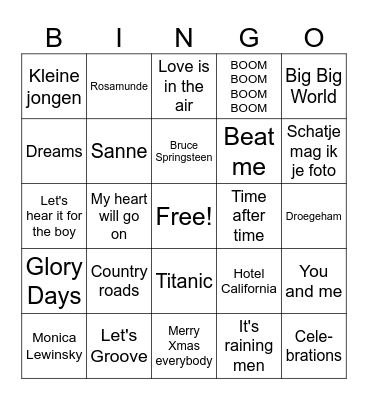 Tsjerk en Angrea 25 jaar Bingo Card