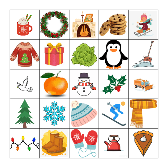 Winter Solstice Bingo Card