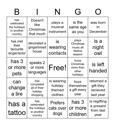 Find the Guest Bingo Card