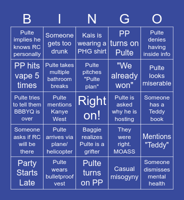 PP Meet-up Bingo Card