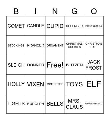 SANTA Bingo Card