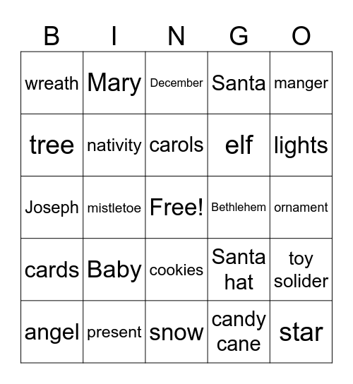 Christmas Bingo Card